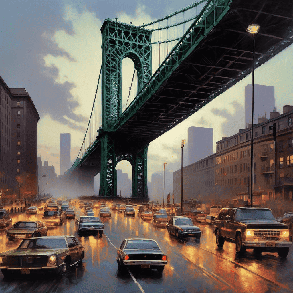 George Washington Bridge, with Cars – Allan Kaprow